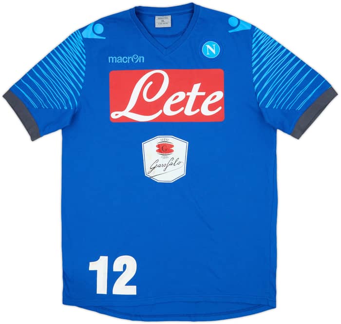 2014-15 Napoli Macron Player Issue Cotton Tee #12 - 7/10 - (XL)
