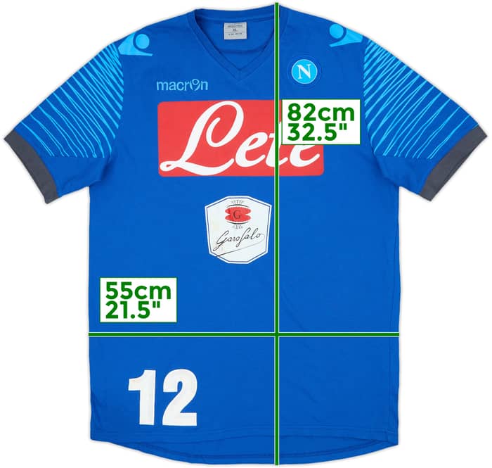 2014-15 Napoli Macron Player Issue Cotton Tee #12 - 7/10 - (XL)