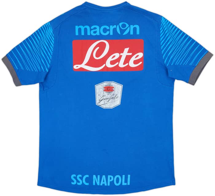 2014-15 Napoli Macron Staff Issue Cotton Tee XV - 5/10 - (XXL)