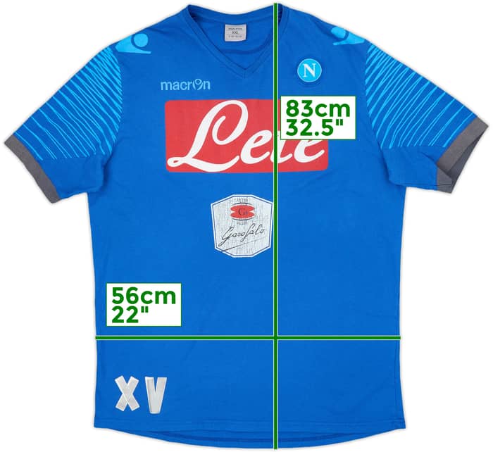 2014-15 Napoli Macron Staff Issue Cotton Tee XV - 5/10 - (XXL)