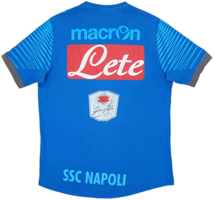 2014-15 Napoli Macron Staff Issue Cotton Tee FP - 5/10 - (M)