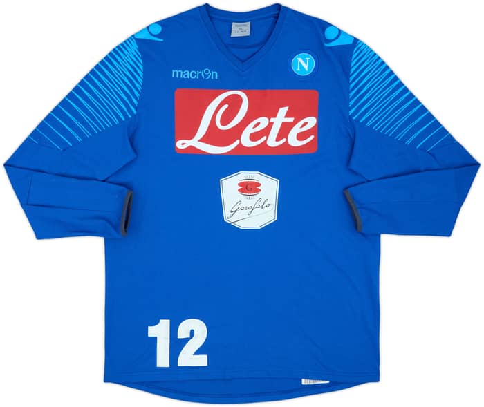 2014-15 Napoli Macron Player Issue Cotton L/S Tee #12 - 7/10 - (XL)
