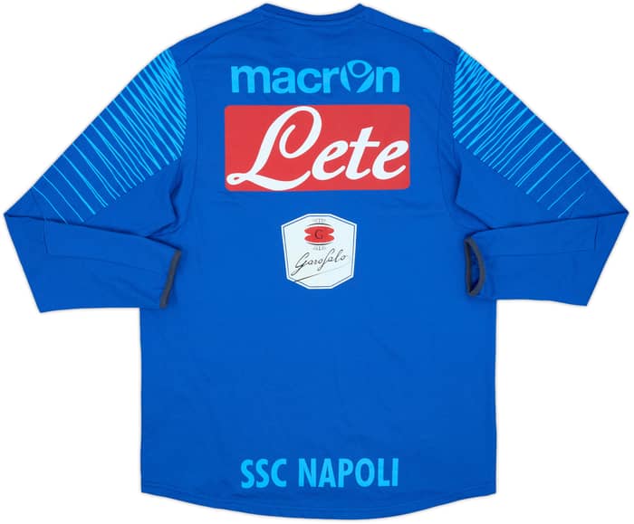 2014-15 Napoli Macron Player Issue Cotton L/S Tee #12 - 7/10 - (XL)