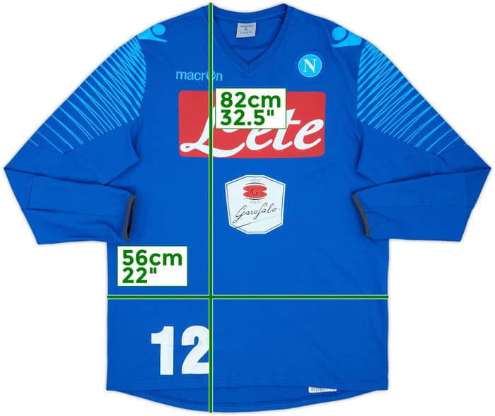2014-15 Napoli Macron Player Issue Cotton L/S Tee #12 - 7/10 - (XL)