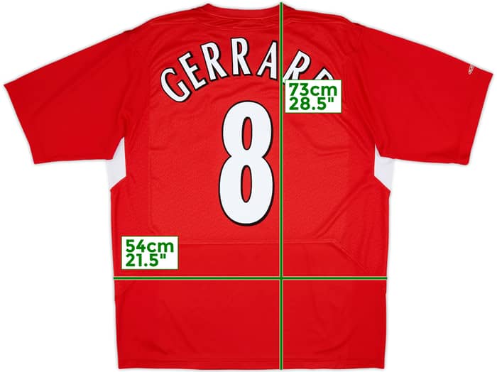 2004-06 Liverpool Home Shirt Gerrard #8 - 6/10 - (L)