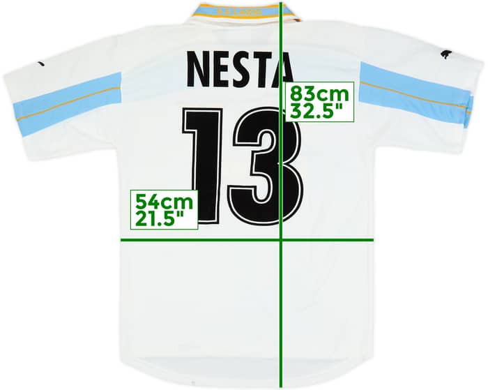 1999-00 Lazio Centenary Home Shirt Nesta #13 - 5/10 - (L)