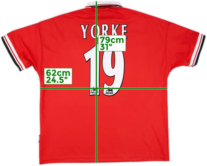 1998-00 Manchester United Home Shirt Yorke #19 - 8/10 - (XXL)