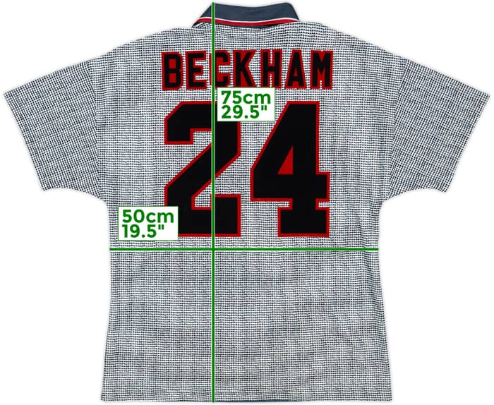 1995-96 Manchester United Away Shirt Beckham #24 - 8/10 - (M)