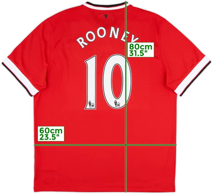 2014-15 Manchester United Home Shirt Rooney #10 - 9/10 - (XL)