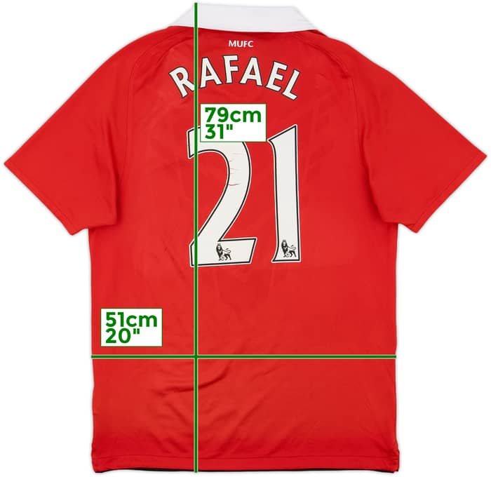 2010-11 Manchester United Home Shirt Rafael #21 - 6/10 - (M)
