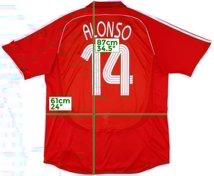 2006-08 Liverpool Home Shirt Alonso #14 - 6/10 - (XXL)