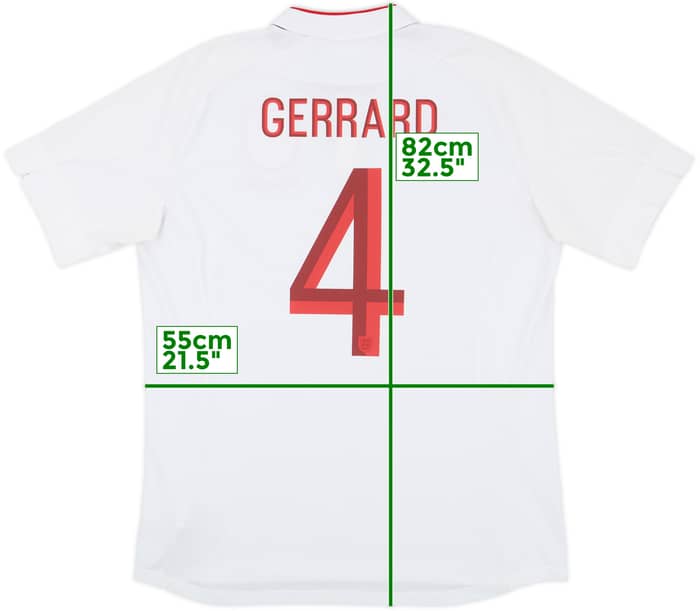 2012-13 England 'Poland/Ukraine' Home Shirt Gerrard #4 - 9/10 - (L)