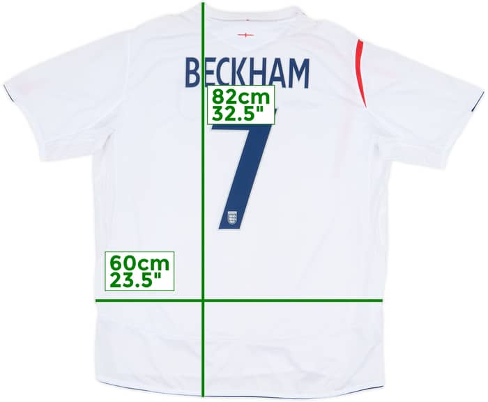 2005-07 England Home Shirt Beckham #7 (XXL)