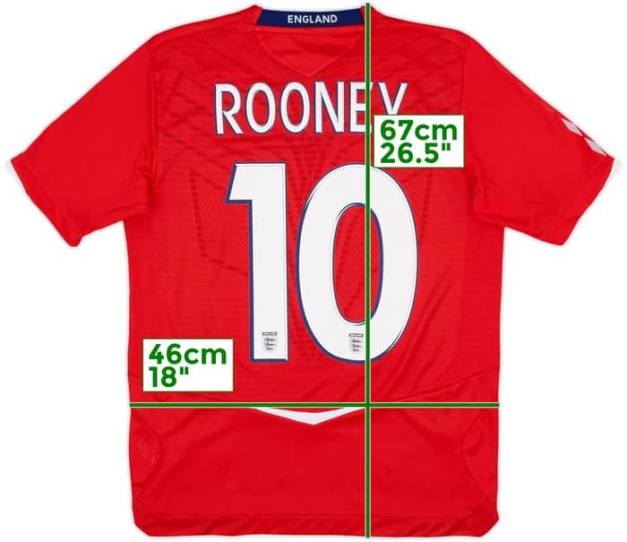 2008-10 England Away Shirt Rooney #9 - 8/10 - (XL.Boys)