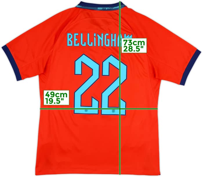 2022-23 England Away Shirt Bellingham #22 - 10/10 - (M)