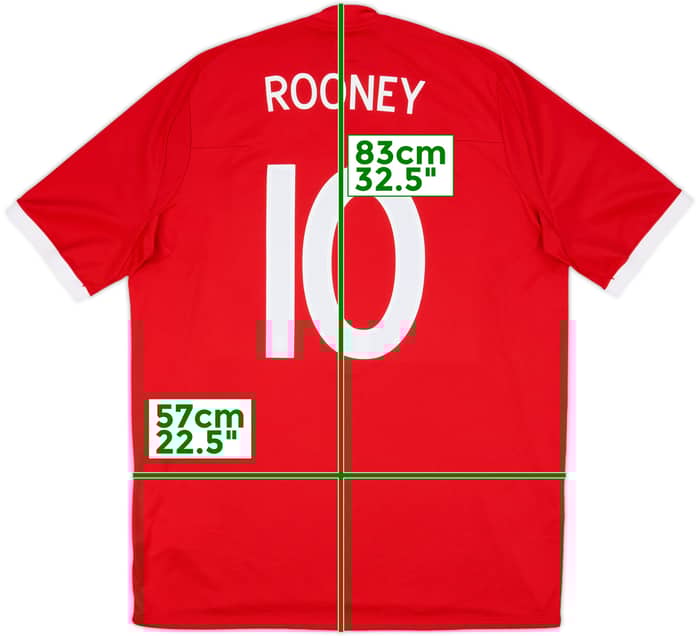 2010-11 England Away Shirt Rooney #10 - 8/10 - (XL)