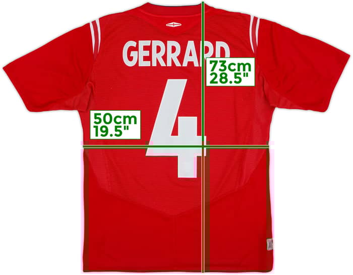 2004-06 England Away Shirt Gerrard #4 - 8/10 - (M)