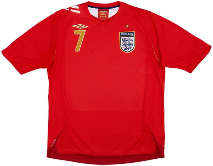 2006-08 England Away Shirt Beckham #7 - 5/10 - (XL)