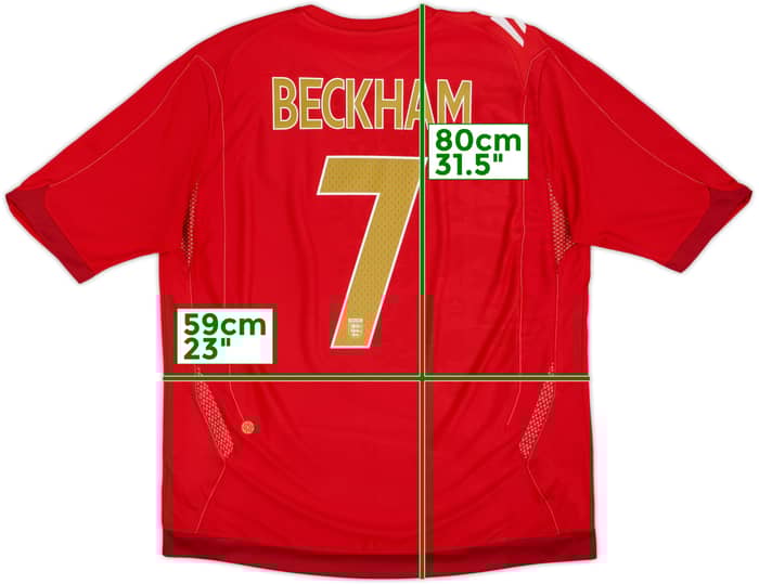 2006-08 England Away Shirt Beckham #7 - 5/10 - (XL)