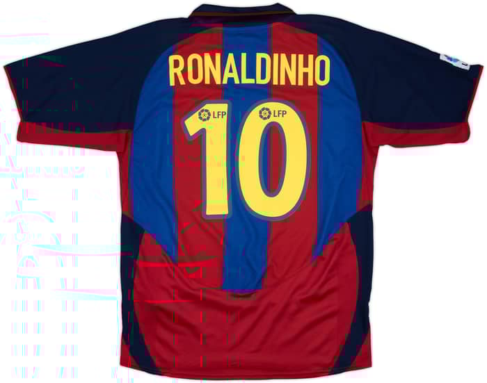 2003-04 Barcelona Home Shirt Ronaldinho #10 - 9/10 - (L)