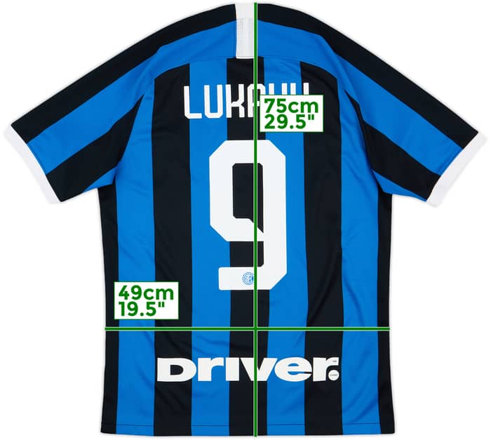 2019-20 Inter Milan Home Shirt Lukaku #9 - 10/10 - (M)