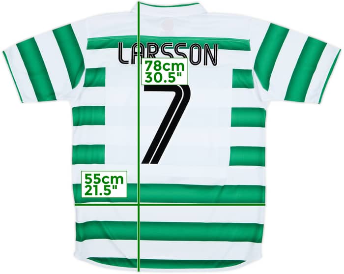 2003-04 Celtic Home Shirt Larsson #7 - 8/10 - (M)