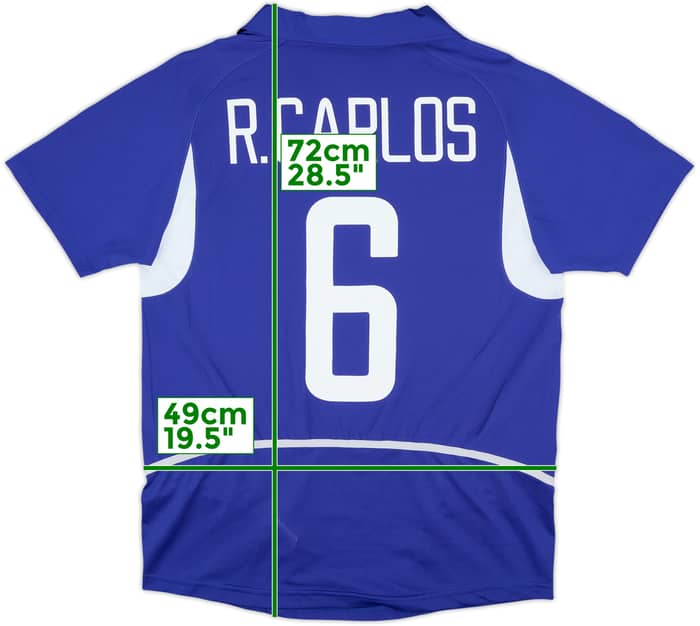 2002-04 Brazil Away Shirt R.Carlos #6 - 9/10 - (S)