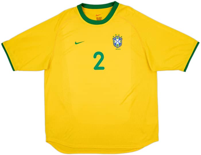 2000-02 Brazil Home Shirt Cafu #2 - 8/10 - (XL)