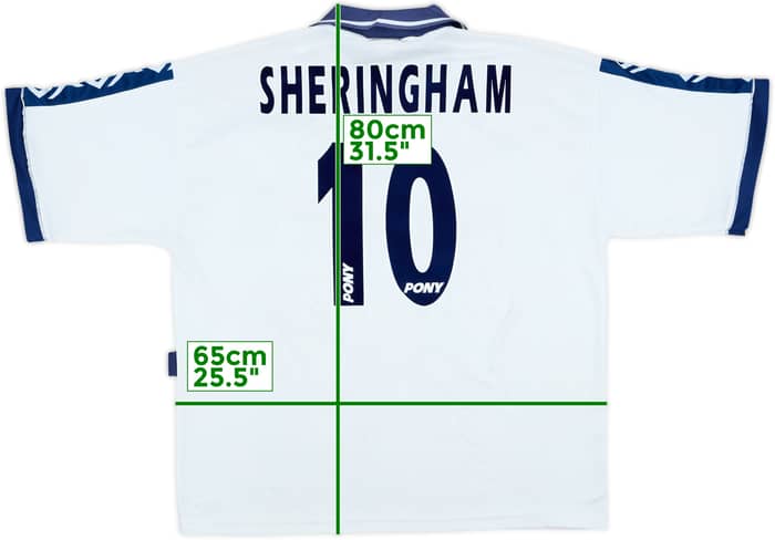 1995-97 Tottenham Home Shirt Sheringham #10 - 7/10 - (XL)