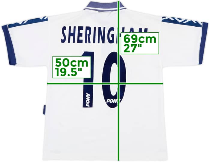 1995-97 Tottenham Home Shirt Sheringham #10 - 8/10 - (S)