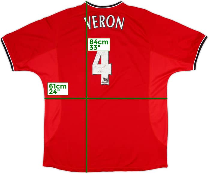 2000-02 Manchester United Home Shirt Veron #4 - 6/10 - (XL)