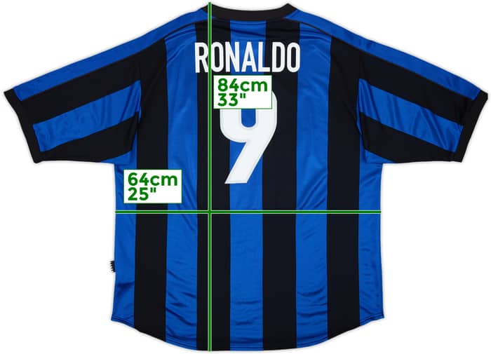 1999-00 Inter Milan Home Shirt Ronaldo #9 - 8/10 - (XXL)