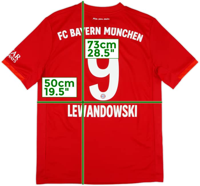 2019-20 Bayern Munich Home Shirt Lewandowski #9 - 9/10 - (XL.Boys)