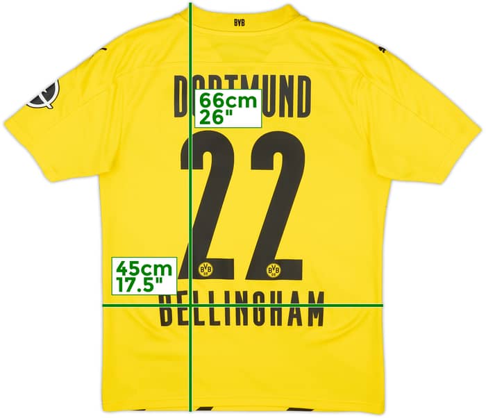 2020-21 Borussia Dortmund Home Shirt Bellingham #22 - 8/10 - (S)