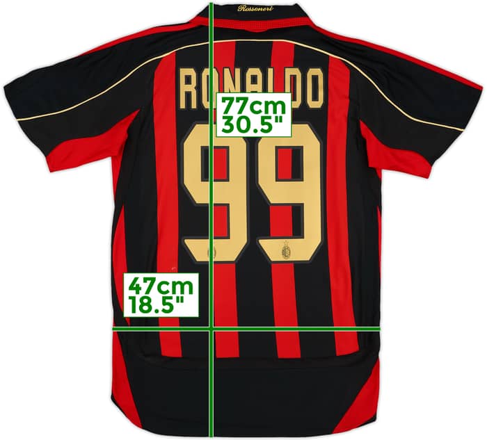 2006-07 AC Milan Home Shirt Ronaldo #99 - 8/10 - (M)