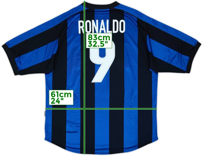 1999-00 Inter Milan Home Shirt Ronaldo #9 - 8/10 - (XL)