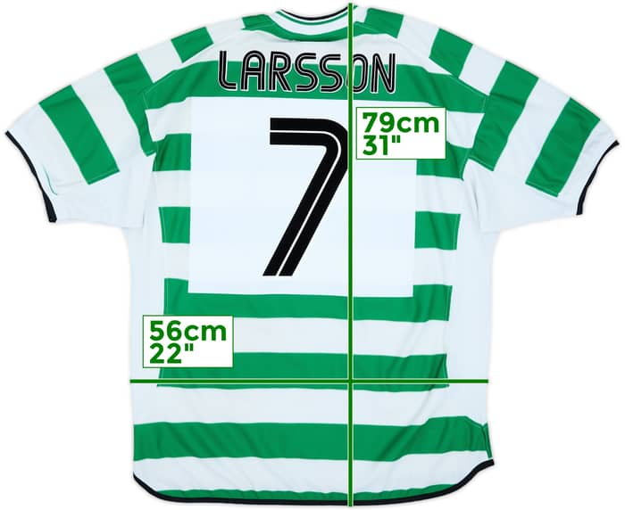2001-03 Celtic Home Shirt Larsson #7 - 9/10 - (XL)