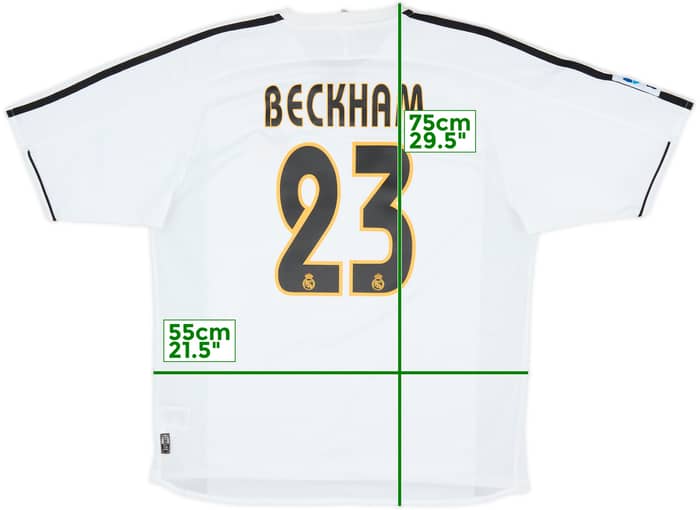2003-04 Real Madrid Home Shirt Beckham #23 - 8/10 - (L)