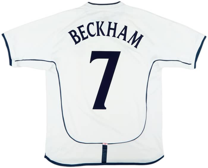 2001-03 England Home Shirt Beckham #7 - 6/10 - (M)