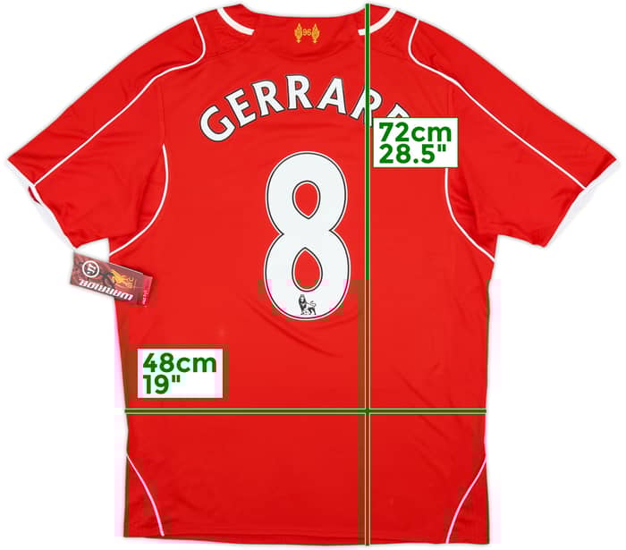 2014-15 Liverpool Home Shirt Gerrard #8 (M)