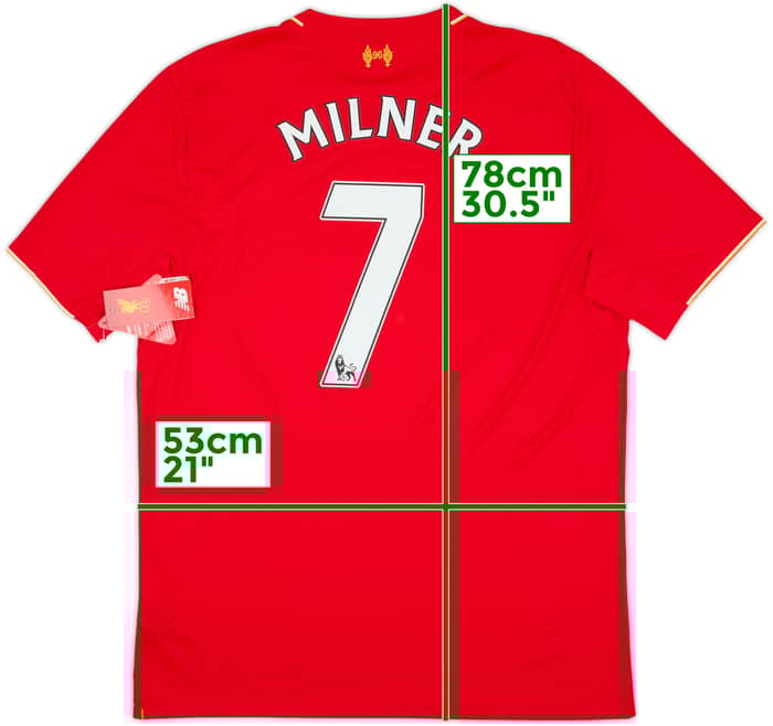 2015-16 Liverpool Home Shirt Milner #7 (L)