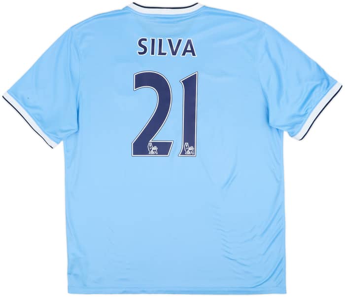 2013-14 Manchester City Home Shirt Silva #21 - 8/10 - (XL)