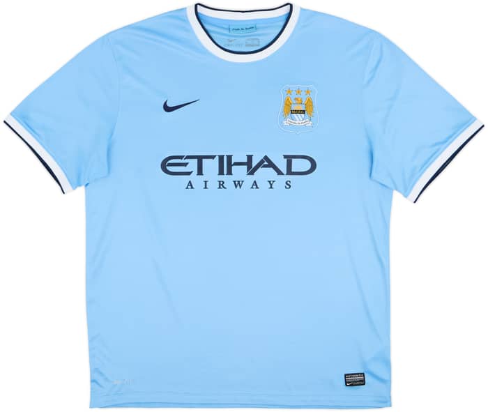 2013-14 Manchester City Home Shirt Silva #21 - 8/10 - (XL)