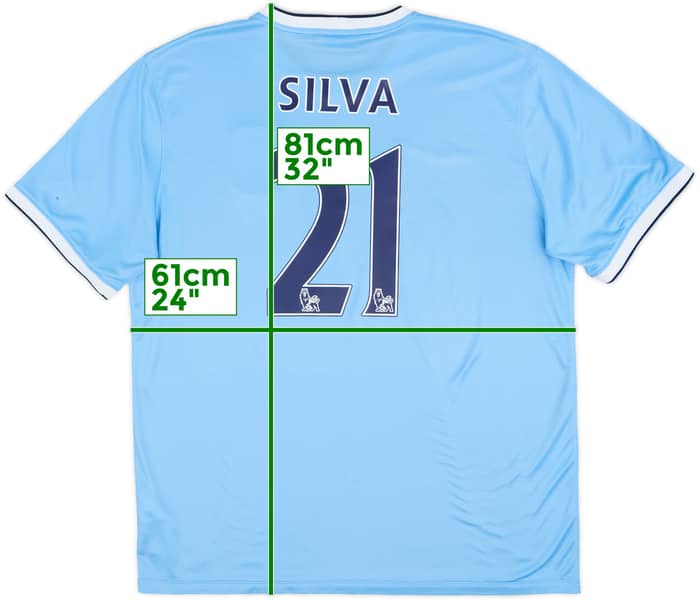 2013-14 Manchester City Home Shirt Silva #21 - 8/10 - (XL)