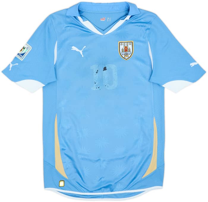 2010-12 Uruguay Home Shirt Forlan #10 - 4/10 - (S)
