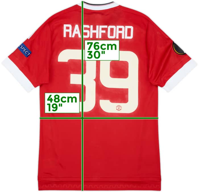 2015-16 Manchester United Player Issue Home Shirt Rashford #39 (M/L)