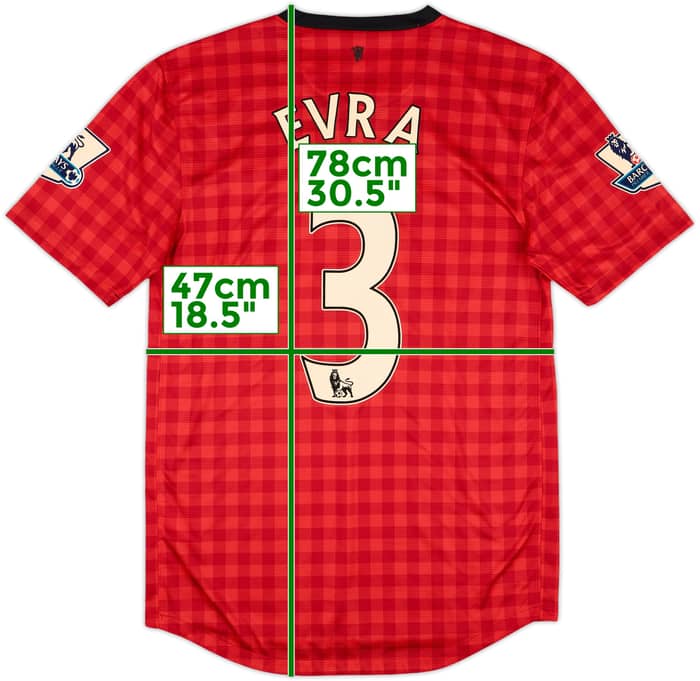 2012-13 Manchester United Home Shirt Evra #3 - 9/10 - (S)