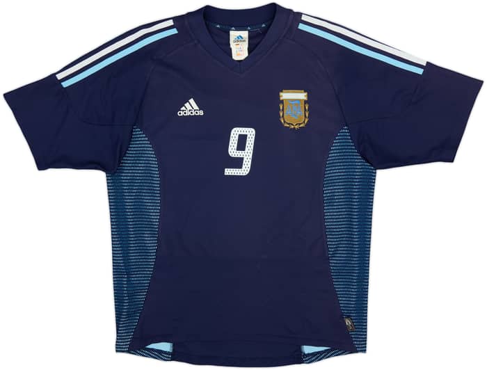 2002-04 Argentina Away Shirt Crespo #9 - 7/10 - (M)