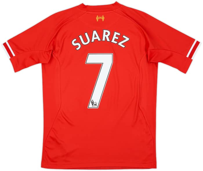 2013-14 Liverpool Home Shirt Suarez #7 - 8/10 - (XL.Boys)