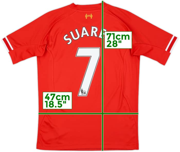 2013-14 Liverpool Home Shirt Suarez #7 - 8/10 - (XL.Boys)